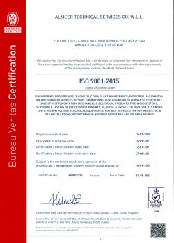 ISO 9001-2015 Cert 2021-2024